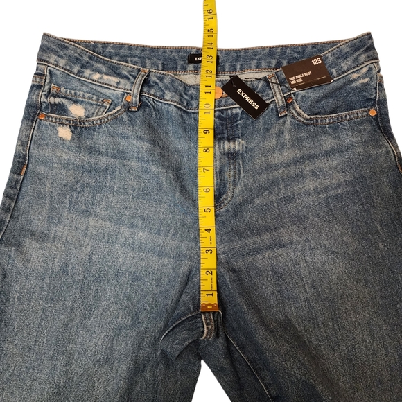 Express Vintage 90s Style Ankle Boot Mid Rise Ripped Knee Jeans 12S NWT - Picture 10 of 16